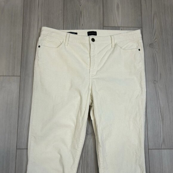 Talbots Corduroy Jeggings High Waist Ankle Length Women’s Ivory Cream Size 14 - Picture 2 of 11